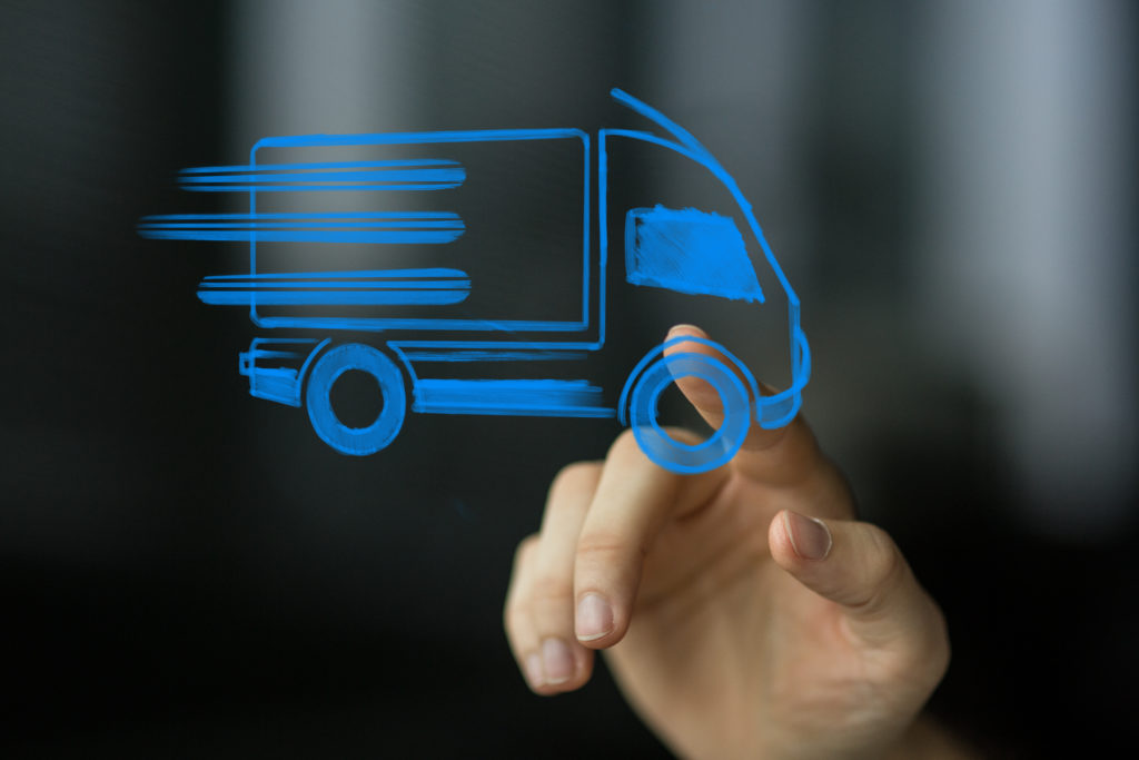 illustration of a blue delivery van